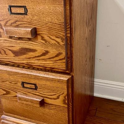 2 Drawer Oak Filing Cabinet