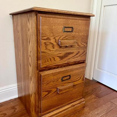 2 Drawer Oak Filing Cabinet