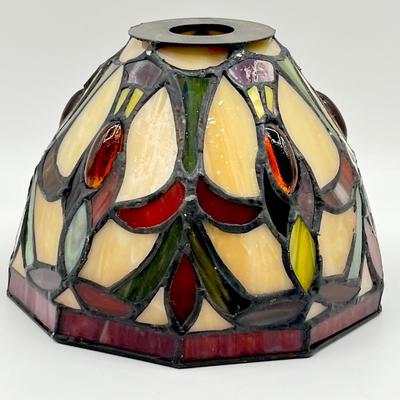 Tiffany Style Gemstone Light Fixture Shades ~ Set Of Five (5) ~ ~ Stained Glass Shade