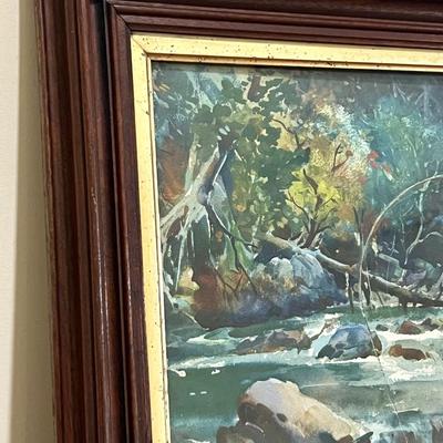 VINTAGE JAMES M SESSIONS "STRIKE OF A STEELHEAD" VINTAGE PRINT MOUNTED