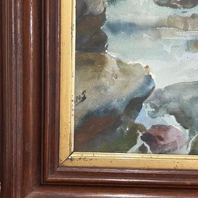 VINTAGE JAMES M SESSIONS "STRIKE OF A STEELHEAD" VINTAGE PRINT MOUNTED