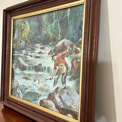 VINTAGE JAMES M SESSIONS "STRIKE OF A STEELHEAD" VINTAGE PRINT MOUNTED