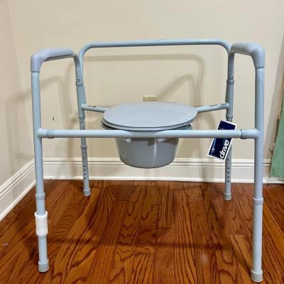 Large bariatric folding steel commode