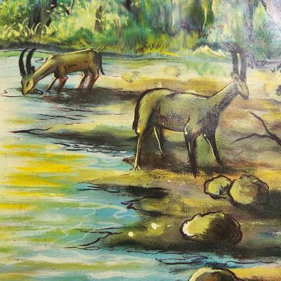 African Oil on Canvas Animal Painting by Ekunde Bosoku 37x33