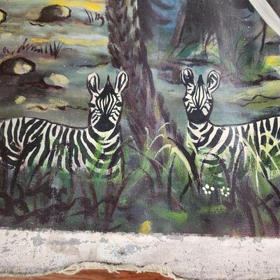 African Oil on Canvas Animal Painting by Ekunde Bosoku 37x33