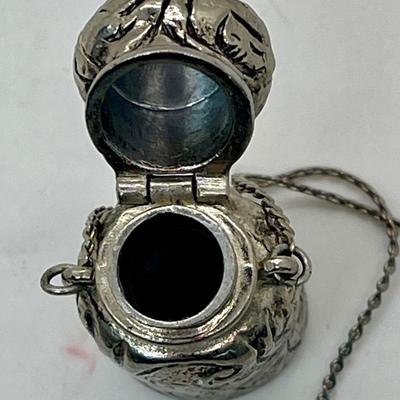 1928 Silver Tone Bottle Pendant Necklace
