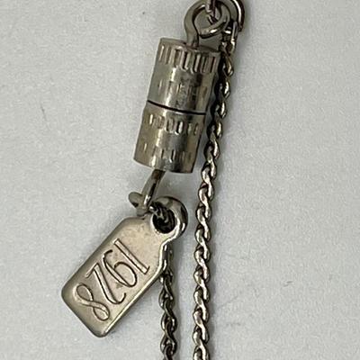 1928 Silver Tone Bottle Pendant Necklace