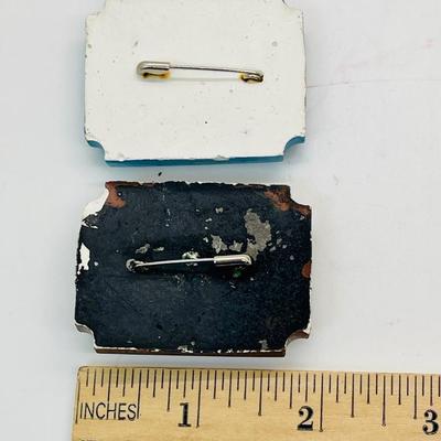 Homemade Hand-Painted Ceramic Brooch Pin