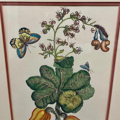 Framed Wall art 2 Botanical Peppers gold frame