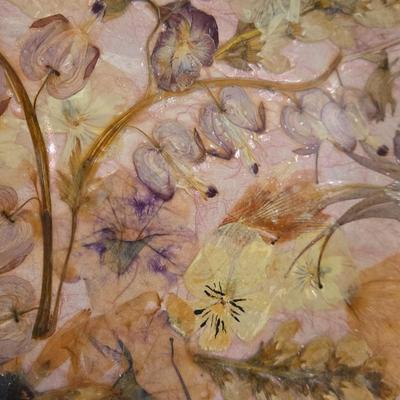 Pressed Flower Glass Platter