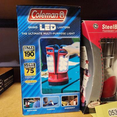 Lot of 3 New Coleman GE SteelBEAM battery lanterns Camping