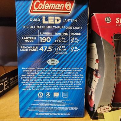 Lot of 3 New Coleman GE SteelBEAM battery lanterns Camping
