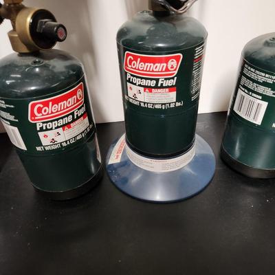 Lot of 3 Coleman Propane Camping Lanterns + 1 Full tank