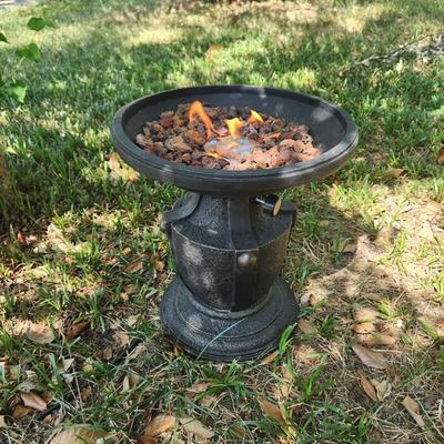Propane Gas Patio Outdoor Mini Fire Pit W 2 Full Tanks 14" dia. X 15" H