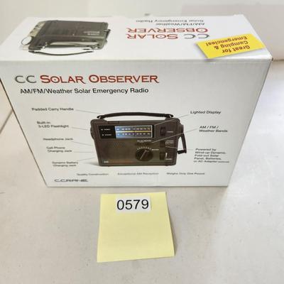 C Crane CC Solar Observer AM/FM Weather Solar Emergency Radio NIB
