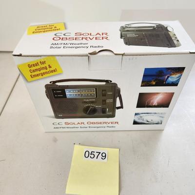 C Crane CC Solar Observer AM/FM Weather Solar Emergency Radio NIB