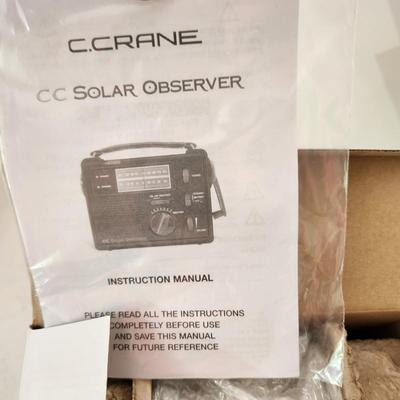 C Crane CC Solar Observer AM/FM Weather Solar Emergency Radio NIB
