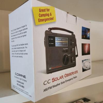 C Crane CC Solar Observer AM/FM Weather Solar Emergency Radio NIB