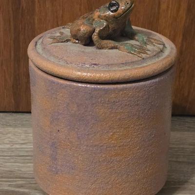 Frog Top Pottery Jar