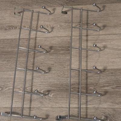 (2) Metal Over the Door Hook Racks
