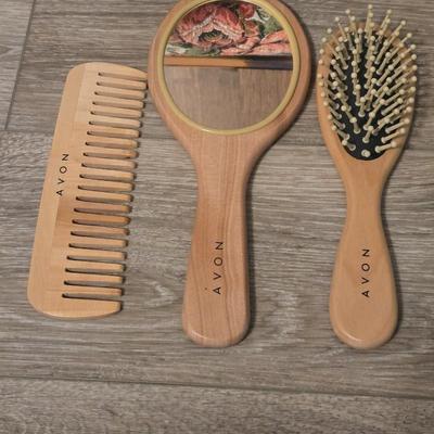 Vintage Handbag and Brush, Comb, Mirror Set