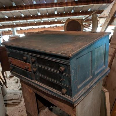 Rare J&P Coats General Store Countertop Oak Antique 6 Drawer Spool Cabinet
