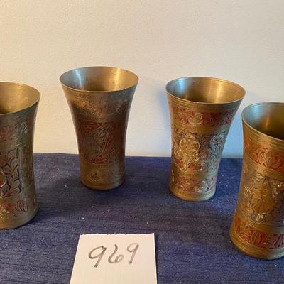 Vintage Brass Cups