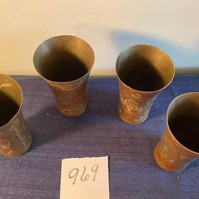 Vintage Brass Cups