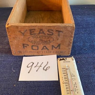 Vintage Yeast Box and Thermometer