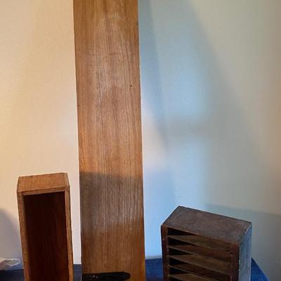 Wooden Shelf and Boxes