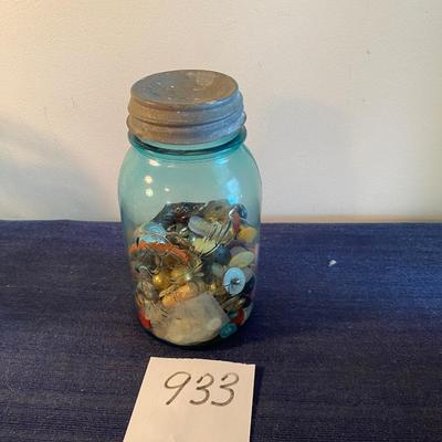 Vintage Ball Jar with Vintage Buttons