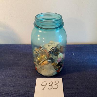 Vintage Ball Jar with Vintage Buttons