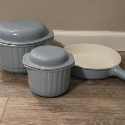 Ceramic Dutch Ovens (2) and Skillet