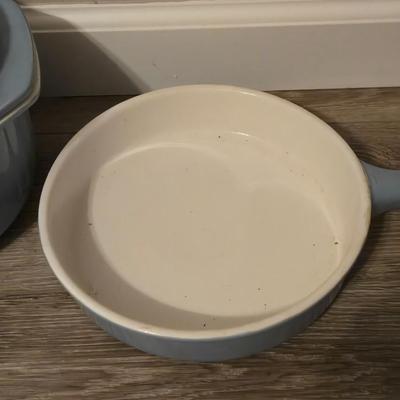 Ceramic Dutch Ovens (2) and Skillet