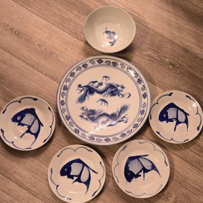 Asian Fish & Dragon Dishes
