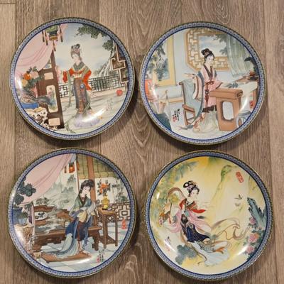 (4) Jingdezhen Handpainted Geisha Plates