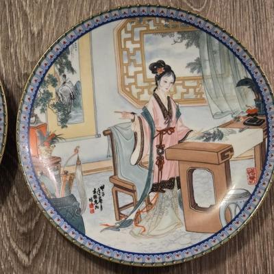(4) Jingdezhen Handpainted Geisha Plates