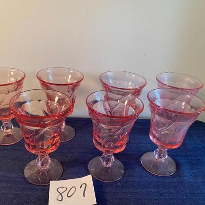 7 Vintage Pink Fostoria Large Goblets