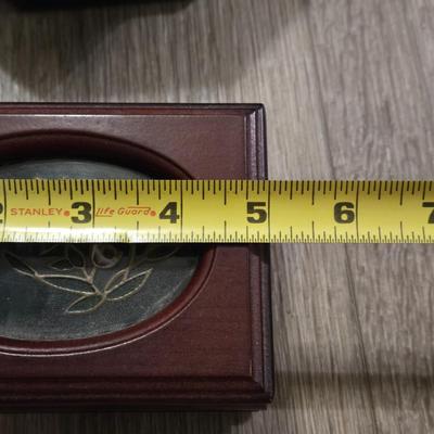 (2) Wood & Glass Jewelry Boxes