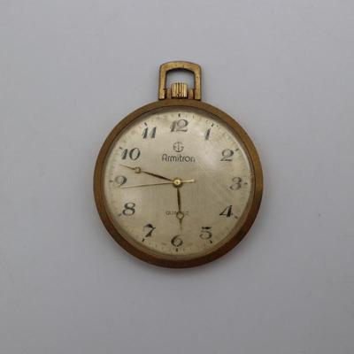 ARMITRON Gold Toned Pocket Watch (See Description)