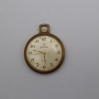 ARMITRON Gold Toned Pocket Watch (See Description)