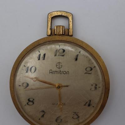 ARMITRON Gold Toned Pocket Watch (See Description)