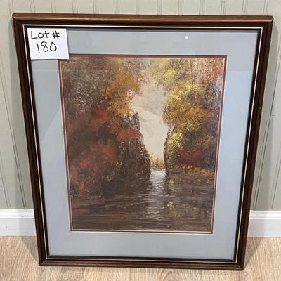 Lot# 180 Signed Autumn Stream Framed Art
