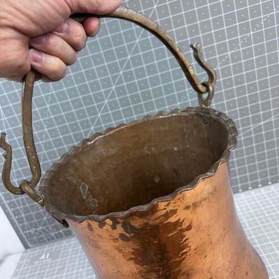 Antique Hand Crafted Copper Bucket