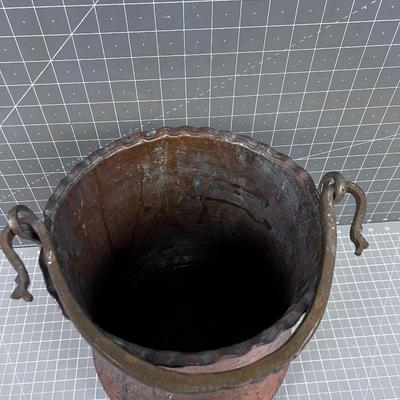 Antique Hand Crafted Copper Bucket