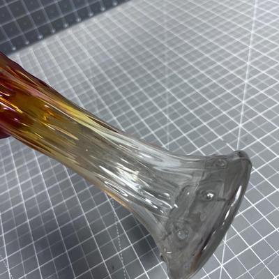 Iridescent Glass Vase Orange