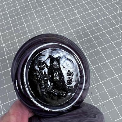 Purple Slag Glass Owl, SUPER COOL! Old! Paperweight