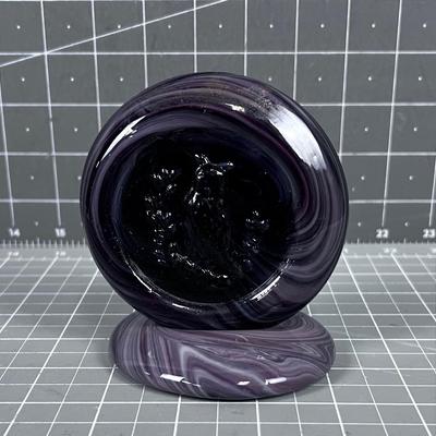 Purple Slag Glass Owl, SUPER COOL! Old! Paperweight