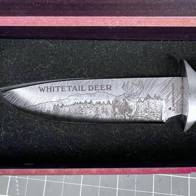 American Mint "White Tail" Antler Handle Knife