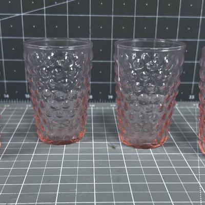 Pink (4) Depression Juice Glasses